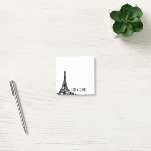 Paris Eiffel Tower France Monogram Name 3x3 Post-it® Notes (Kantoor)