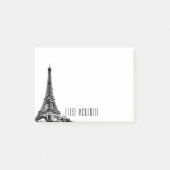 Paris Eiffel Tower France Monogram Name 4x3 Post-it® Notes (Voorkant)