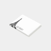 Paris Eiffel Tower France Monogram Name 4x3 Post-it® Notes (Schuin)