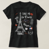 Paris Eiffel Tower France Parisian Gifts T-shirt (Design voorkant)
