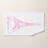 Paris Eiffel Tower France Pink Decor Hand Towel Handdoek (Handdoek)