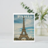 Paris Eiffel Tower France Vintage Travel Briefkaar Briefkaart (Staand voorkant)