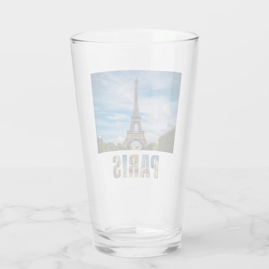 Paris Eiffel Tower Frankrijk Franse City Beer Pint Glas (Achterkant)