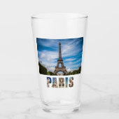 Paris Eiffel Tower Frankrijk Franse City Beer Pint Glas (Voorkant)