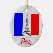 Paris Eiffel Tower Frankrijk Franse vlag Keramisch Ornament (Rechts)