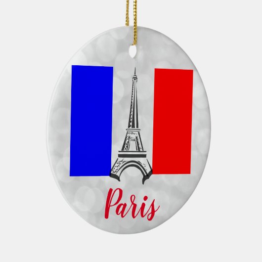 Paris Eiffel Tower Frankrijk Franse vlag Keramisch Ornament (Rechts)