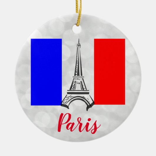 Paris Eiffel Tower Frankrijk Franse vlag Keramisch Ornament (Voorkant)