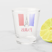 Paris Eiffel Tower Frankrijk Franse vlag Shot Glas (Achterkant)