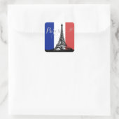 Paris Eiffel Tower Frankrijk Vlag Vierkante Sticker (Tas)