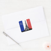 Paris Eiffel Tower Frankrijk Vlag Vierkante Sticker (Envelop)