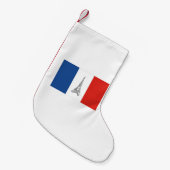 Paris Eiffel Tower Franse vlag Gedacht Kleine Kerstsok (Voorkant (Hangend))
