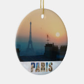Paris Eiffel Tower French City Sunset Travel Photo Keramisch Ornament (Rechts)