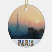 Paris Eiffel Tower French City Sunset Travel Photo Keramisch Ornament (Links)