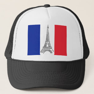 Paris Eiffel Tower French Flag Hat Trucker Pet