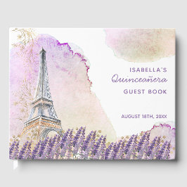 Paris Eiffel Tower French Lavender Quinceanera Gastenboek