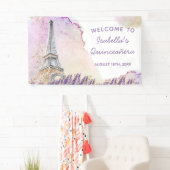 Paris Eiffel Tower French Lavender Welkom Spandoek (Insitu)