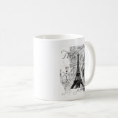 Paris Eiffel Tower French Scene Collage Koffiemok (Voorkant rechts)