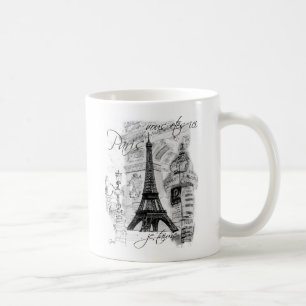 Paris Eiffel Tower French Scene Collage Koffiemok