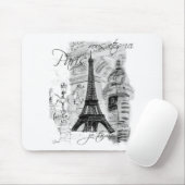 Paris Eiffel Tower French Scene Collage Muismat (Met muis)