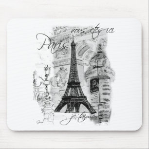 Paris Eiffel Tower French Scene Collage Muismat
