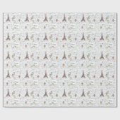 Paris Eiffel Tower French Scroll Cadeaupapier (Vlak)