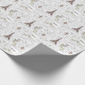 Paris Eiffel Tower French Scroll Cadeaupapier (Hoek)