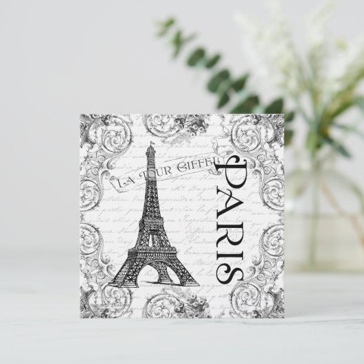 Paris Eiffel Tower French Scroll Kaart (Staand voorkant)