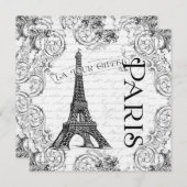 Paris Eiffel Tower French Scroll Kaart (Voorkant / Achterkant)