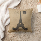 Paris Eiffel Tower Gay Burlap Wedding Persoonlijk Kussen (Deken)