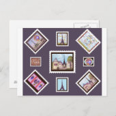 Paris Eiffel Tower geïnspireerd briefkaart Postage (Voorkant / Achterkant)