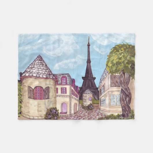 Paris Eiffel Tower geïnspireerd landschapsdeken Fleece Deken (Voorkant (Horizontaal))