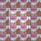 Paris Eiffel Tower geïnspireerd pointillisme fabri Stof (Delen)