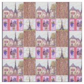 Paris Eiffel Tower geïnspireerd pointillisme fabri Stof (Close Up)
