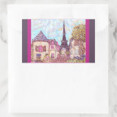Paris Eiffel Tower geïnspireerde pointillisme stic Rechthoekige Sticker (Tas)