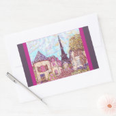 Paris Eiffel Tower geïnspireerde pointillisme stic Rechthoekige Sticker (Envelop)