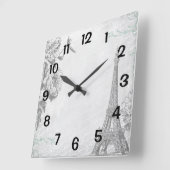 Paris Eiffel Tower Girly Vierkante Klok (Hoek)