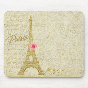 Paris Eiffel Tower Gold & Roze Elegant Muismat
