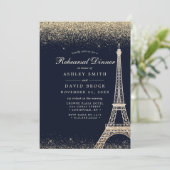 Paris Eiffel Tower Gold Sparkle-repetitie Kaart (Staand voorkant)