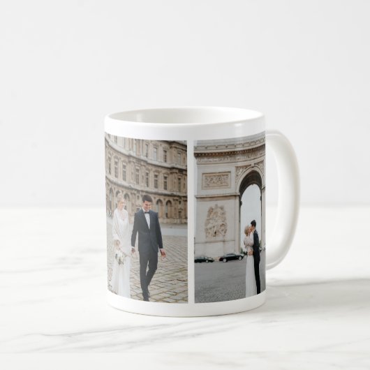 Paris Eiffel Tower Honeymoon Photo Collage Mok (Voorkant rechts)