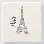 Paris Eiffel Tower Illustration Stone Onderzetter (Voorkant)