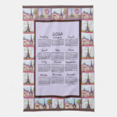 Paris Eiffel Tower Inspired Collage 2026 calendar Theedoek (Verticaal)