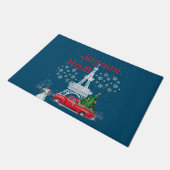 Paris Eiffel Tower - kerstboom Red Truck Joyeux Deurmat (Schuin)