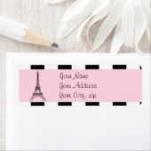 Paris Eiffel Tower Light Roze zwarte witte labels (Insitu)