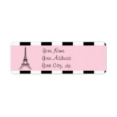Paris Eiffel Tower Light Roze zwarte witte labels (Voorkant)