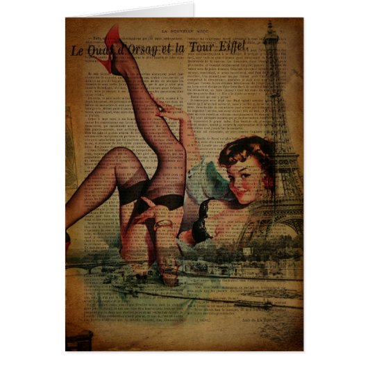 Paris Eiffel Tower lingerie retro fashionista (Voorkant)