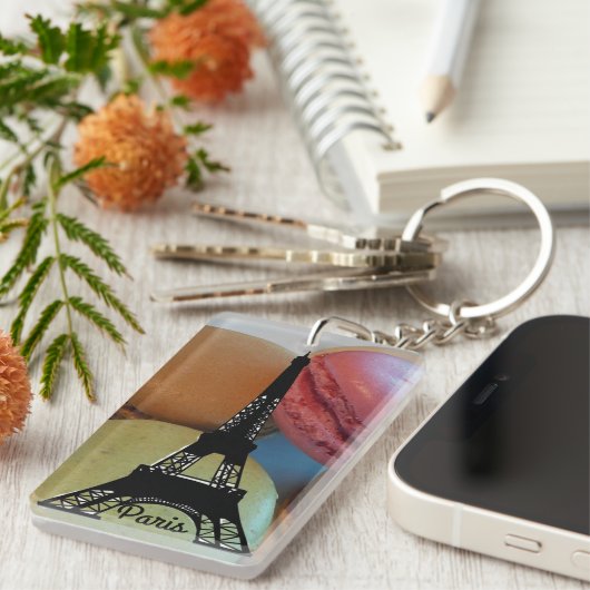 Paris Eiffel Tower Macaron Sleutelhanger (Voorkant Rechts)