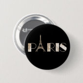 Paris Eiffel Tower  Map Word Art Ronde Button 5,7 Cm (Voorkant /achterkant)