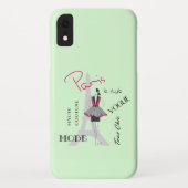 Paris Eiffel Tower Mode Light Green Case-Mate iPhone Case (Achterkant)
