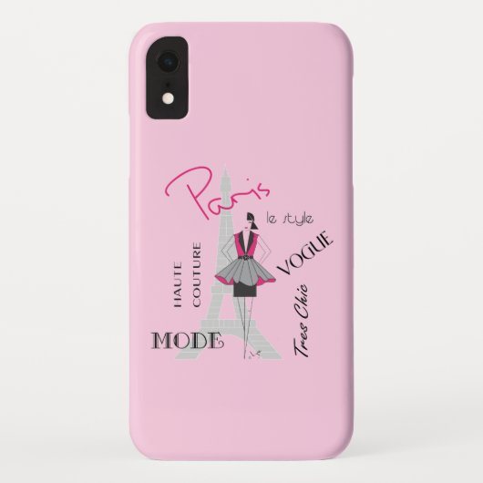 Paris Eiffel Tower Mode Roze Case-Mate iPhone Case (Achterkant)
