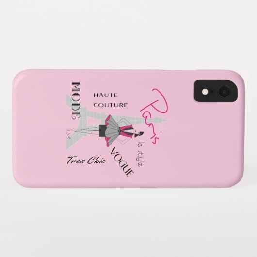 Paris Eiffel Tower Mode Roze Case-Mate iPhone Case (Achterkant (horizontaal))